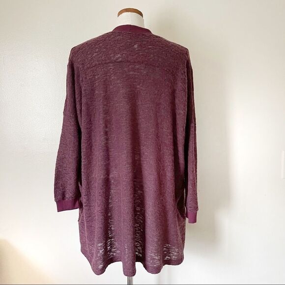 UO Silence + Noise Maroon burnout cardigan NWT - Picture 6 of 8